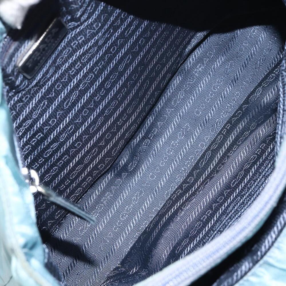 PRADA Hand Bag Nylon Blue Silver Auth 156387 - Picture 10 of 16